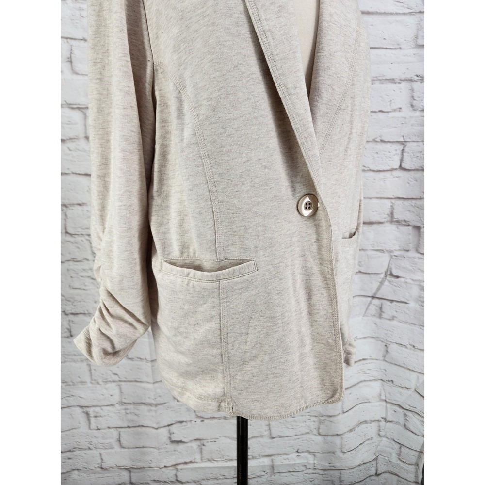 Susan Graver Cardigan Blazer Scrunched Sleeves Office Work Stretch Pockets XL - Picture 5 of 9